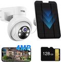 MMQ Solar Security Cameras Outdoor, 4MP PTZ Solar Panel for Security Cameras, Battery Powered Wireless Cameras for Home with 128GB Card, PIR Motion Detection, Color Night Vision, Work with Alexa