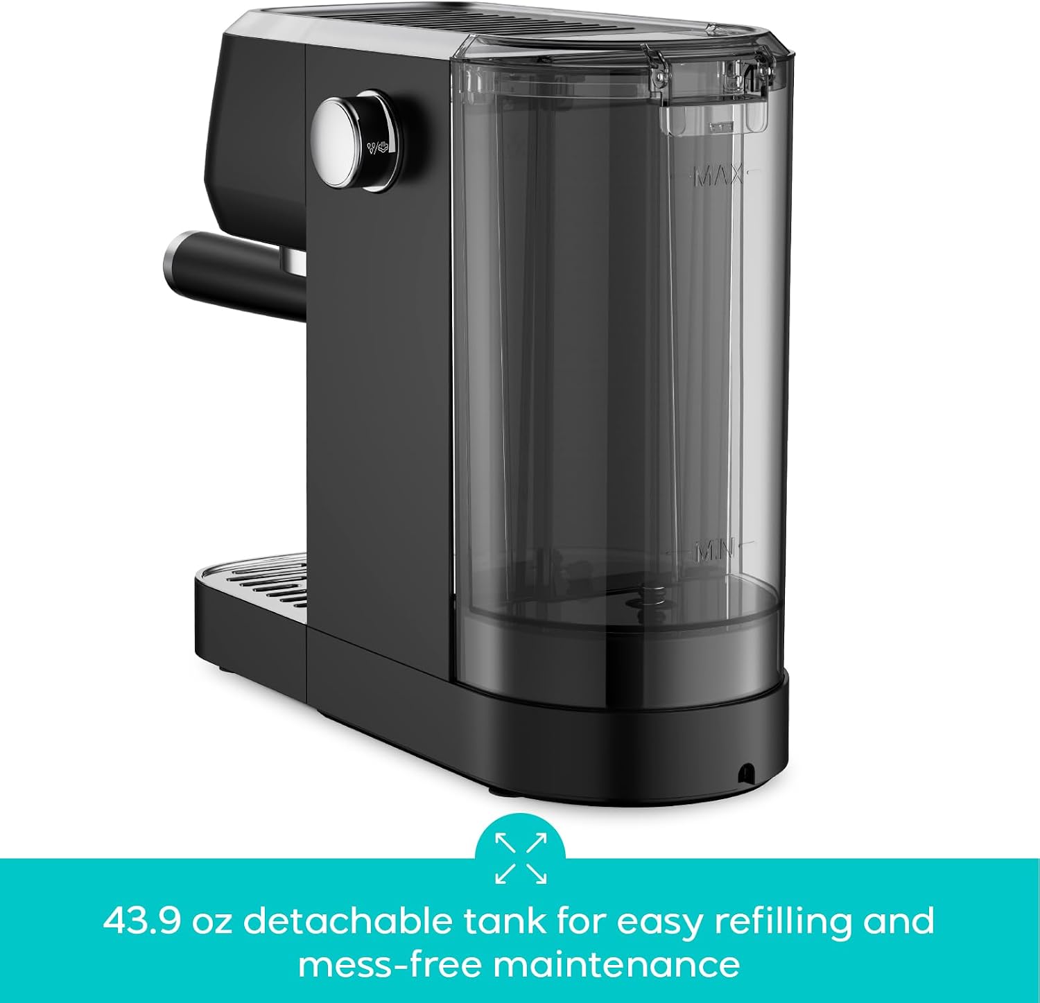 CASABREWS 3700 Essential Espresso Machine 20 Bar, Professional Espresso Coffee Machine with Steam Milk Frother, Coffee Maker Cappuccino Latte Machine with 43.9oz Removable Water Tank, Black