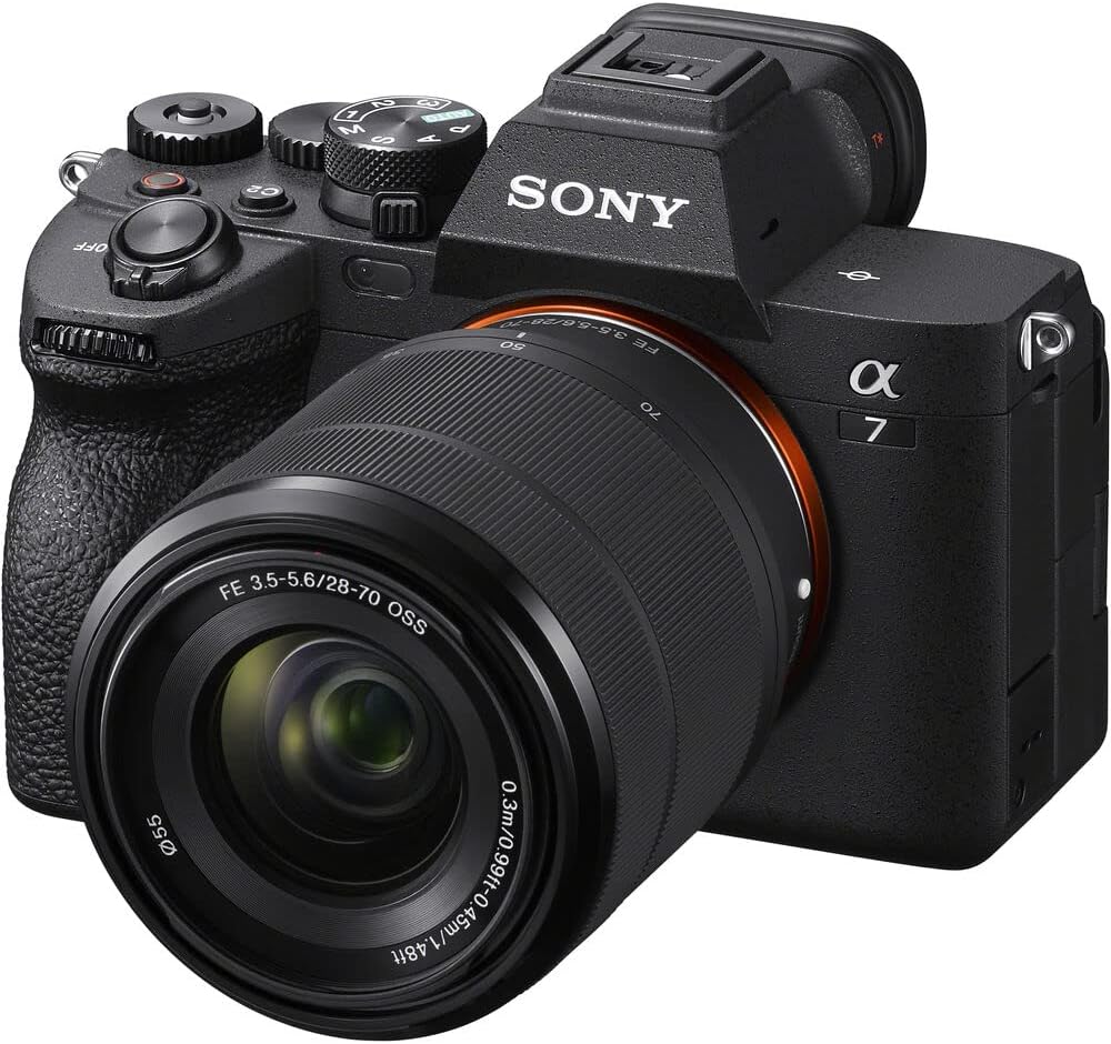 Sony α7 IV Mirrorless Camera Kit (ILCE-7M4K/B) with 28–70mm OSS Lens | 33 MP Full-Frame Sensor | 4K/60p Video | 64GB Card, Filter Kit, Wide Angle Lens, Telephoto Lens, Color Filter Kit and More