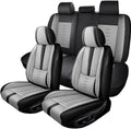 Full Set Seat Covers for Lincoln Nautilus 2019-2024 2025,Leather Car Seat Cover,Soft Seat Cushion Covers with Airbag,Waterproof Automobile Seat Protectors for Nautilus(Black Gray,Standard)