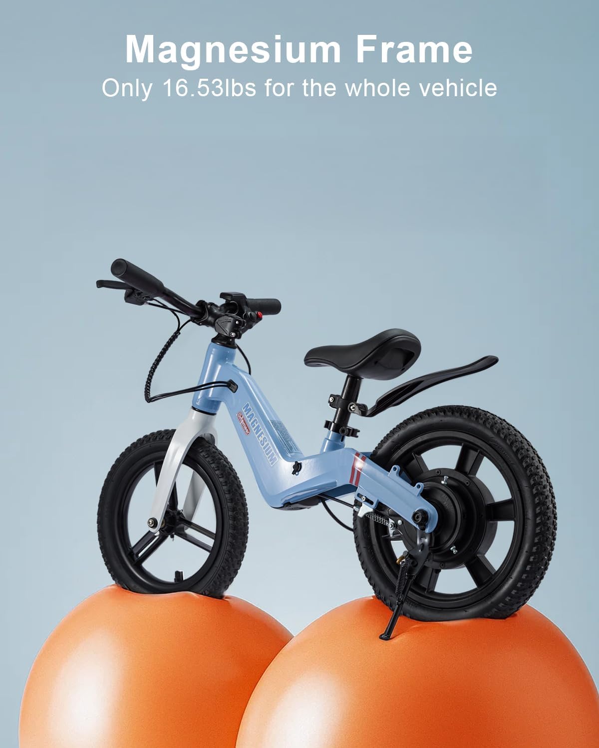 GROWNEER Electric Balance Bike for Kids, 12/14 Inch Tires, Ages 3-6, Lightweight Magnesium Alloy Frame, 3 Speed Settings(3.1/6.2/9.3 MPH), Light-up Front Tire & Adjustable Seat, Toddler Electric Bike