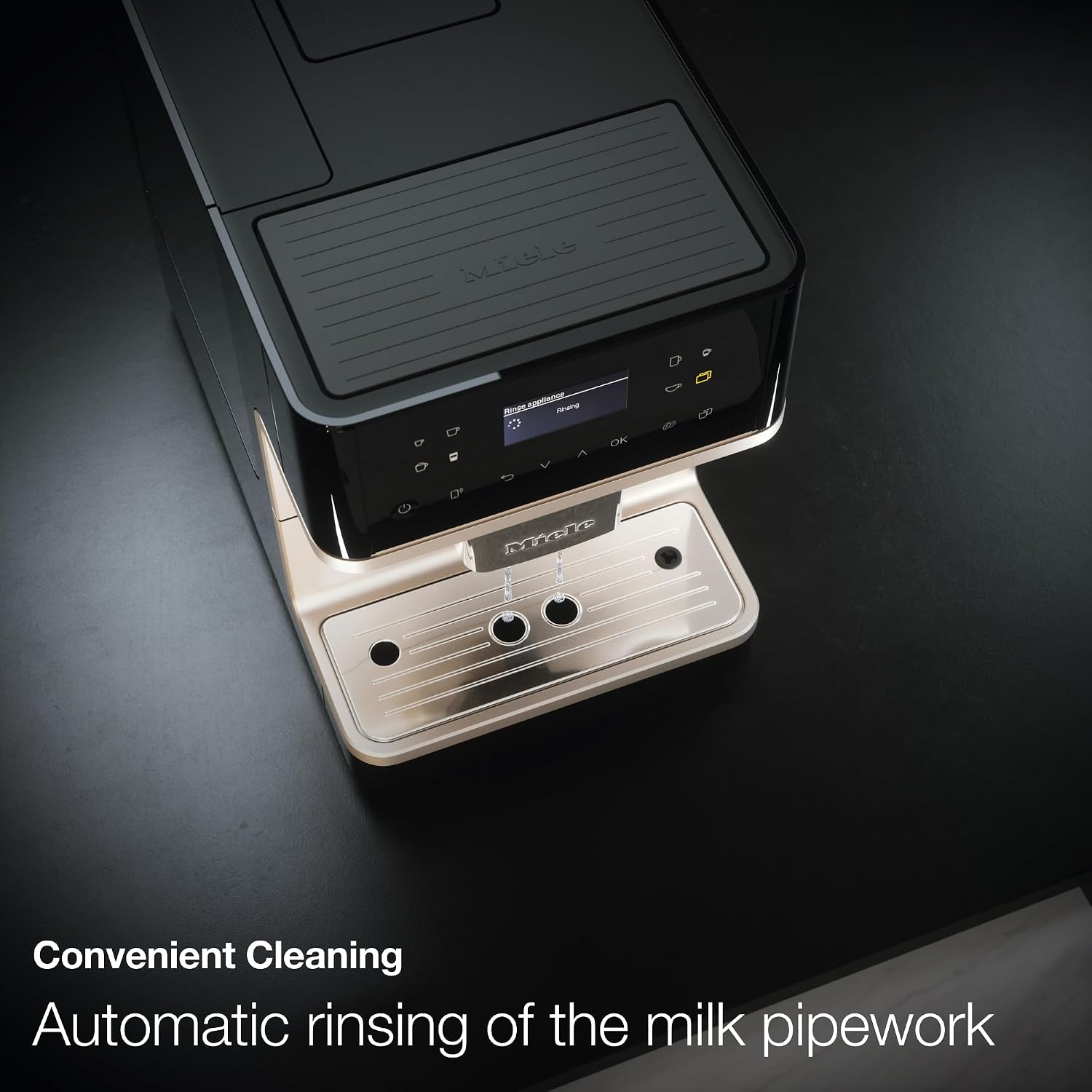 Miele CM 6360 MilkPerfection Automatic Coffee Machine - OneTouch for Two, AromaticSystem, 8 individual profiles, DoubleShot, WiFi-compatible, LED lighting, in Obsidian Black BronzePearl Finish