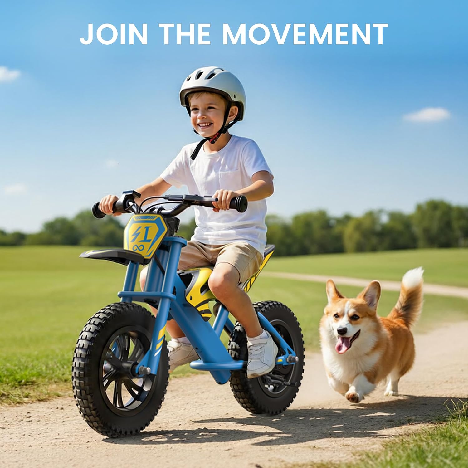 Gyroor S1 Kids Electric Balance Bike, 200W Motor 3 Speeds up to 10 MPH, 12-Inch Pneumatic Tires, 7-Color Rear LED Taillight, Drum Brake, UL2272 Certified, for Ages 3-6, Yellow-WVL