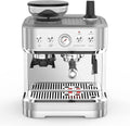 Garvee Espresso Machine with Milk Frother and Built-In Grinder, 3-in-1 Cappuccino Latte and Coffee Maker for Home, 85oz Removable Water Tank, Ideal Gift for Dad, Mom, Coffee Lovers (Sliver)