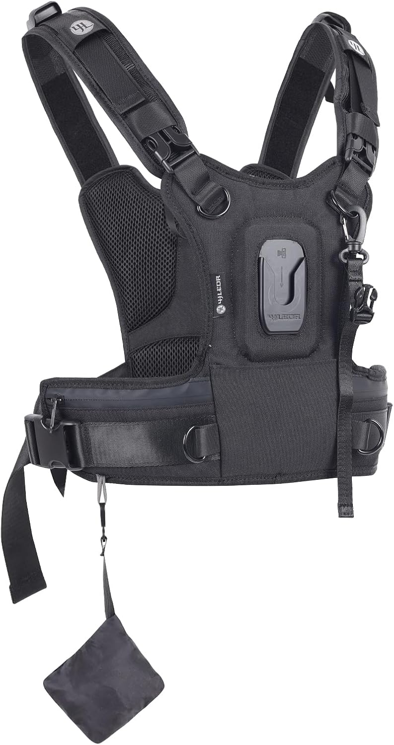 Camera Carrier Chest Harness J1 for One Camera,Camera Strap Harness for Photographers Hiking Climbing Wedding Travel,Camera Nylon Chest Straps for Photographers,Black