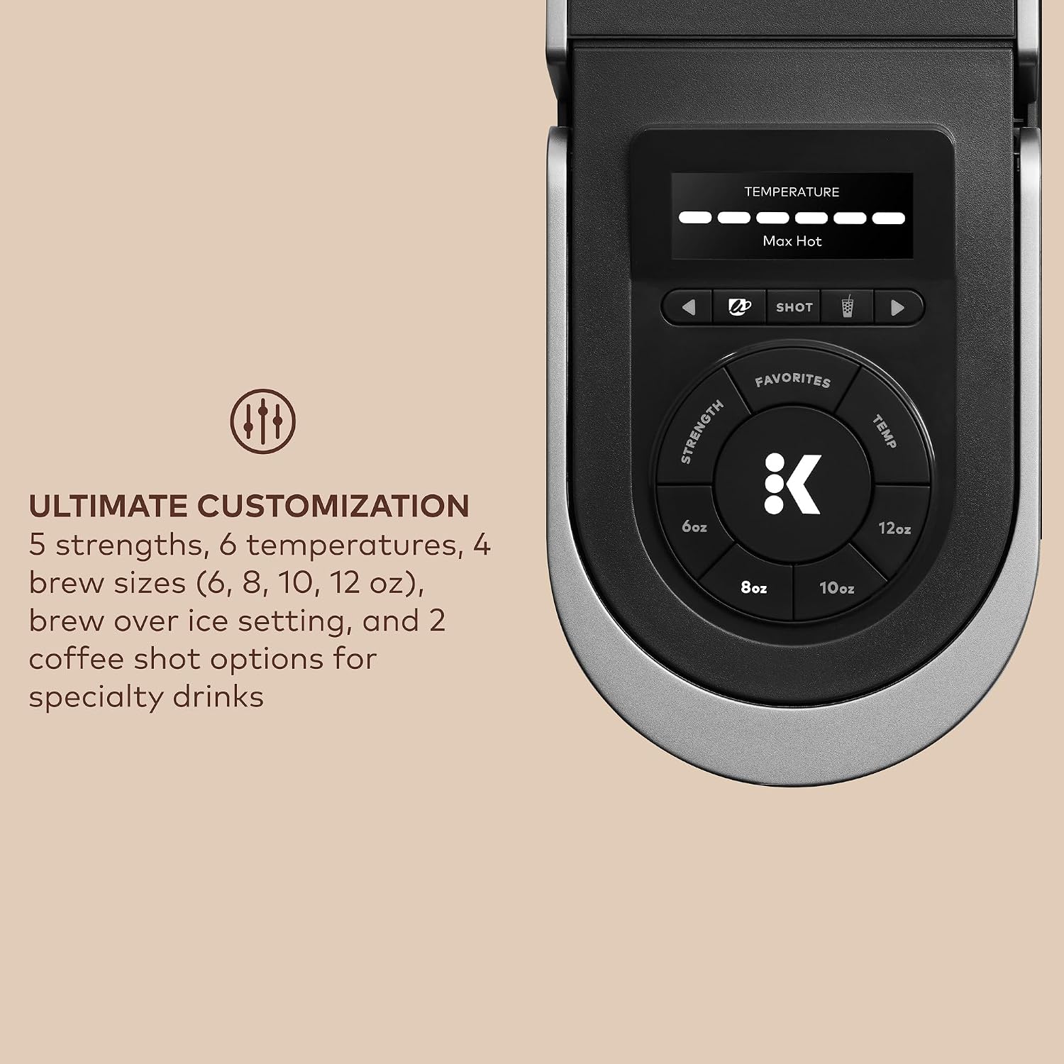 Keurig K-Café SMART Single Serve Coffee Maker with WiFi Compatibility, Latte and Cappuccino Machine with Built-In Frother, 6 Brew Sizes, Black