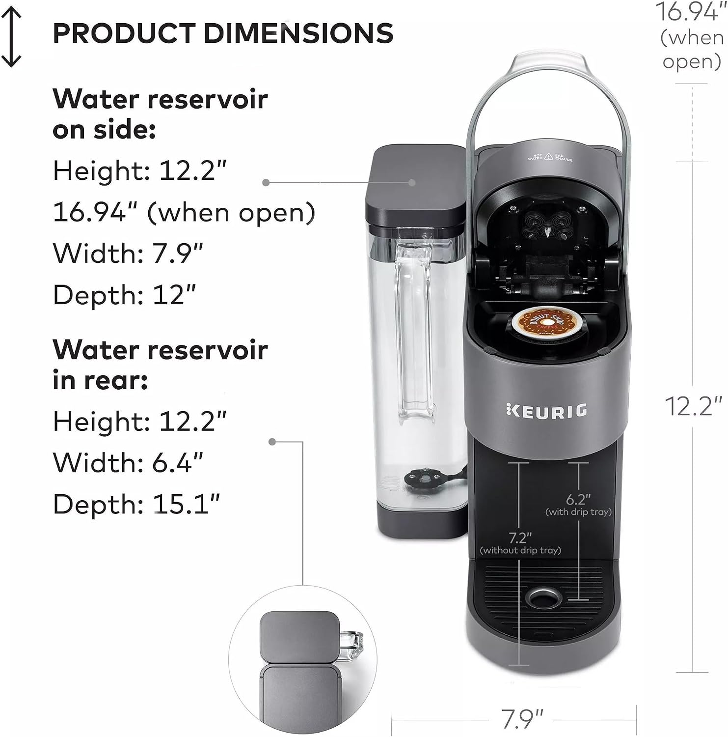 Keurig K-Supreme Single Serve K-Cup Pod Coffee Maker, MultiStream Technology, 4 Brew Sizes, 66oz Dual-Position Removable Reservoir, Gray (Renewed)