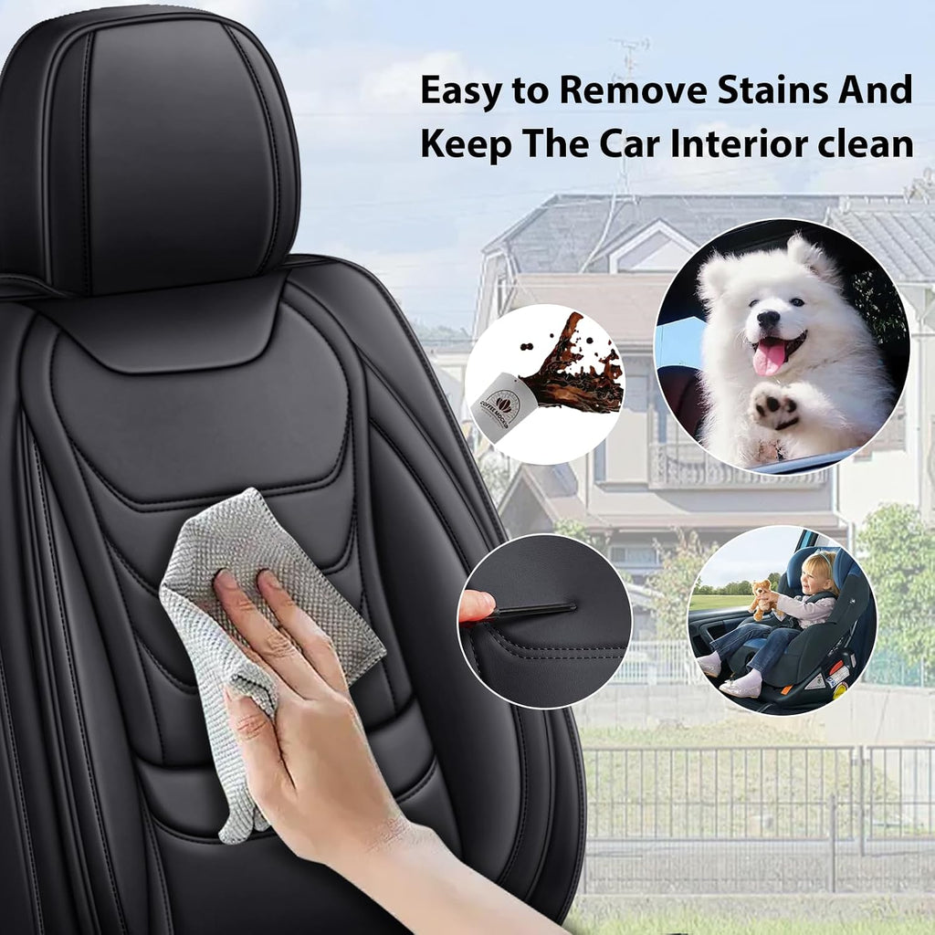 Fit for Lexus GX 460 2010-2023 Custom Seat Covers, PU Leather Car Seat Covers, Full Coverage Protection, Thick Cushioning Seat Protectors(Standard Full Set/Black)
