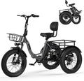 Qlife Triker Plus Electric Trike for Adults, Peak 1200W Motor Floding Trike Ebike, 624Wh E-Bike, 20MPH 65 Miles Electric Tricycle for Adults, 20x4.0 Fat Tire E-Bike, Foldable 3 Wheel for Adults