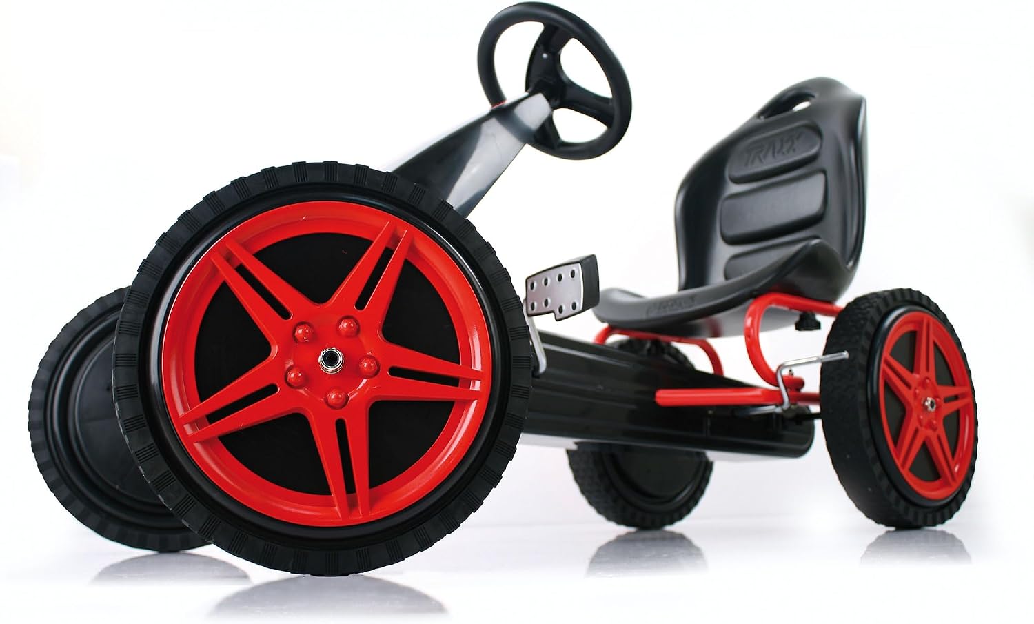 hauck Kids Pedal Go Kart, Hurricane 4 Wheel Bike Cart with Rubber Tires, Ages 4-10, Red - Outdoor Ride-On Bicycle Karts with Wheels for Boys and Girls
