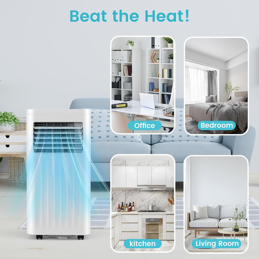 Antarctic Star Portable Air Conditioners 8,000 BTU, Small Portable AC with Cooling, Fan, Dehumidifier Function, 24H Timer, Cooling up to 350 Sq.Ft. Window Kit Panel, 62ºF and 86ºF Temperature Range