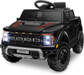 ENYOPRO 12V Kids Ride On Truck, Licensed Ford F-150 Raptor Toddler Electric Car w/Remote Control, Kids Ride On Car Toy w/LED Lights, Bluetooth Music, Lockable Doors, Safety Belt, 2 Speed (Black)