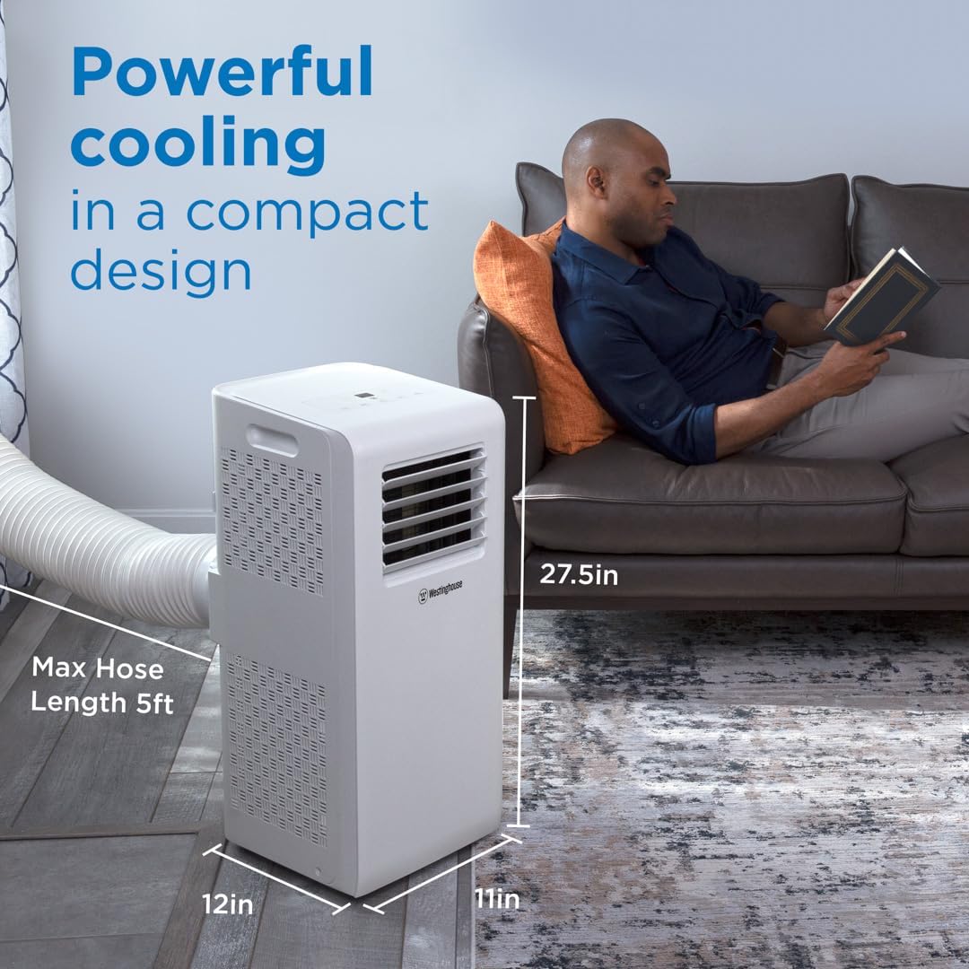 Westinghouse 10,000 BTU Portable Air Conditioner with Home Dehumidifier, Remote Control - For Rooms Up To 450 Square Feet