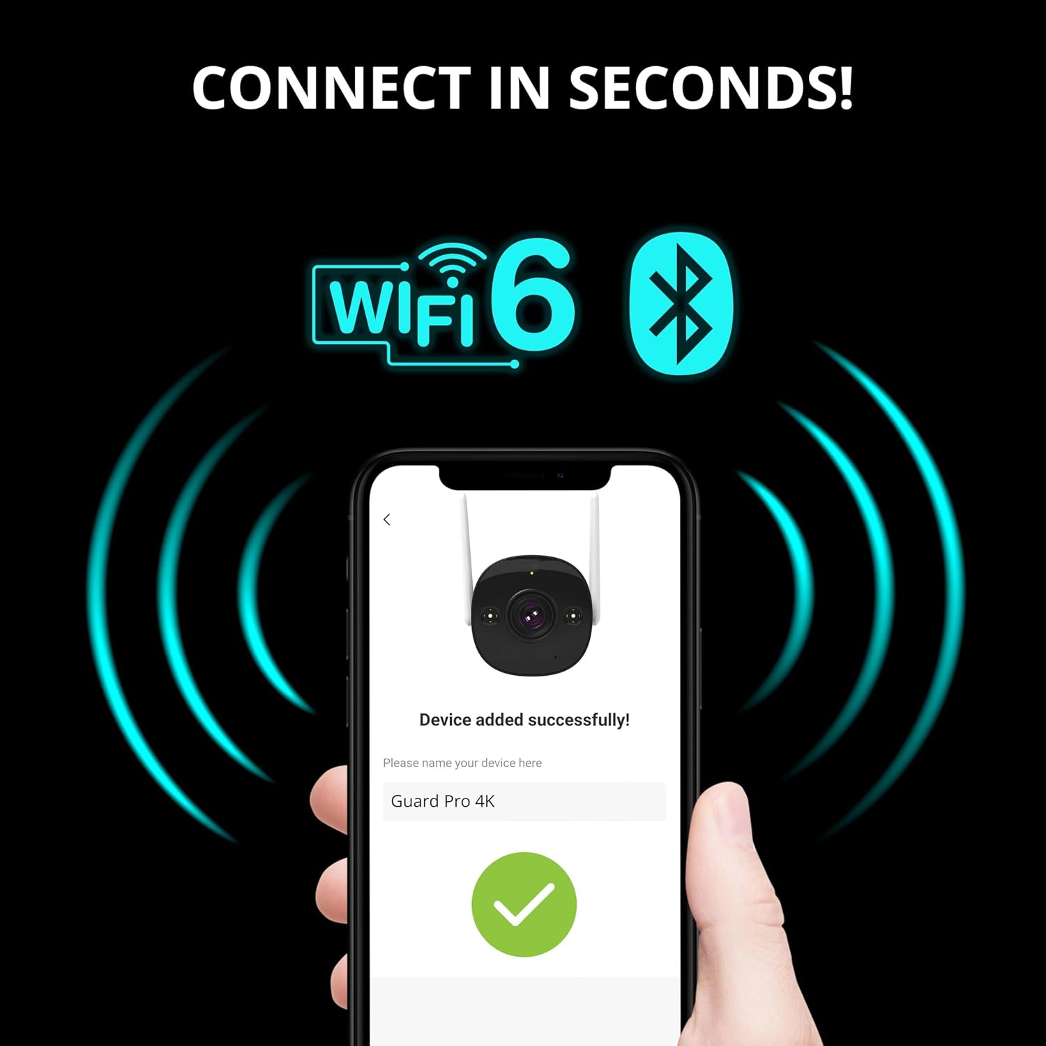 Defender AI Powered 4K Guard Pro 8MP WiFi 6, Plug-in Power Wireless Security Camera Outdoor, with Smart AI Human Detection, Bluetooth, Two-Way Talk, Works w/Guard App, 3 Pack