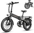 Jasion Electric Bike for Adults, 1000W Peak Motor up to 23 MPH Top Speed Ebike, Aluminum 20'' Fat Tire Electric Bike Built-in 48V Removable Battery with 45 Max Miles, EBS Folding Ebikes for Adults