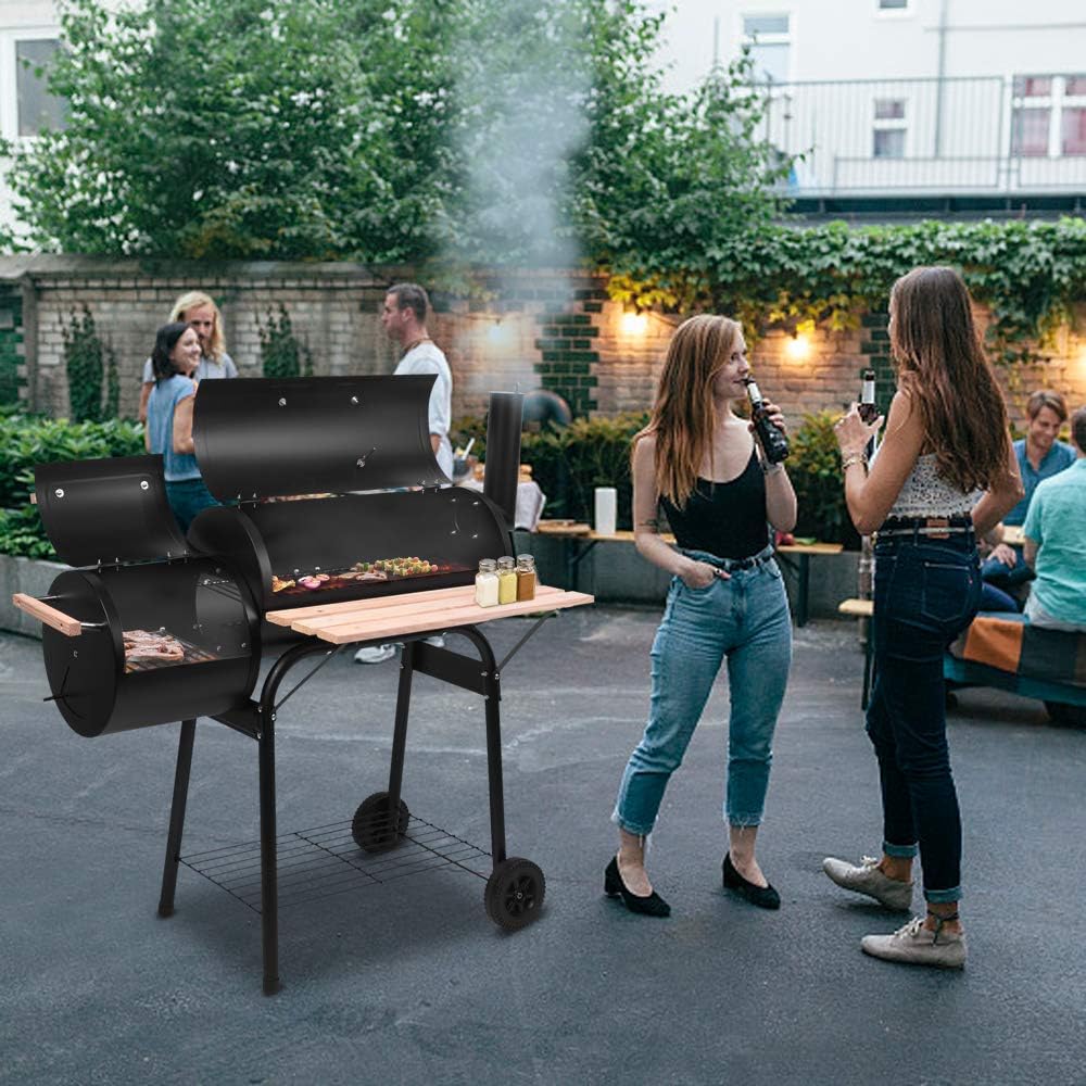 Ochine Portable Charcoal Grill, Barbecue Charcoal Grill, Stainless Steel Folding BBQ Grill and Smoker, Barbecue Grill for Outdoor Cooking Camping Hiking Picnics Garden Beach Party BBQ Tools