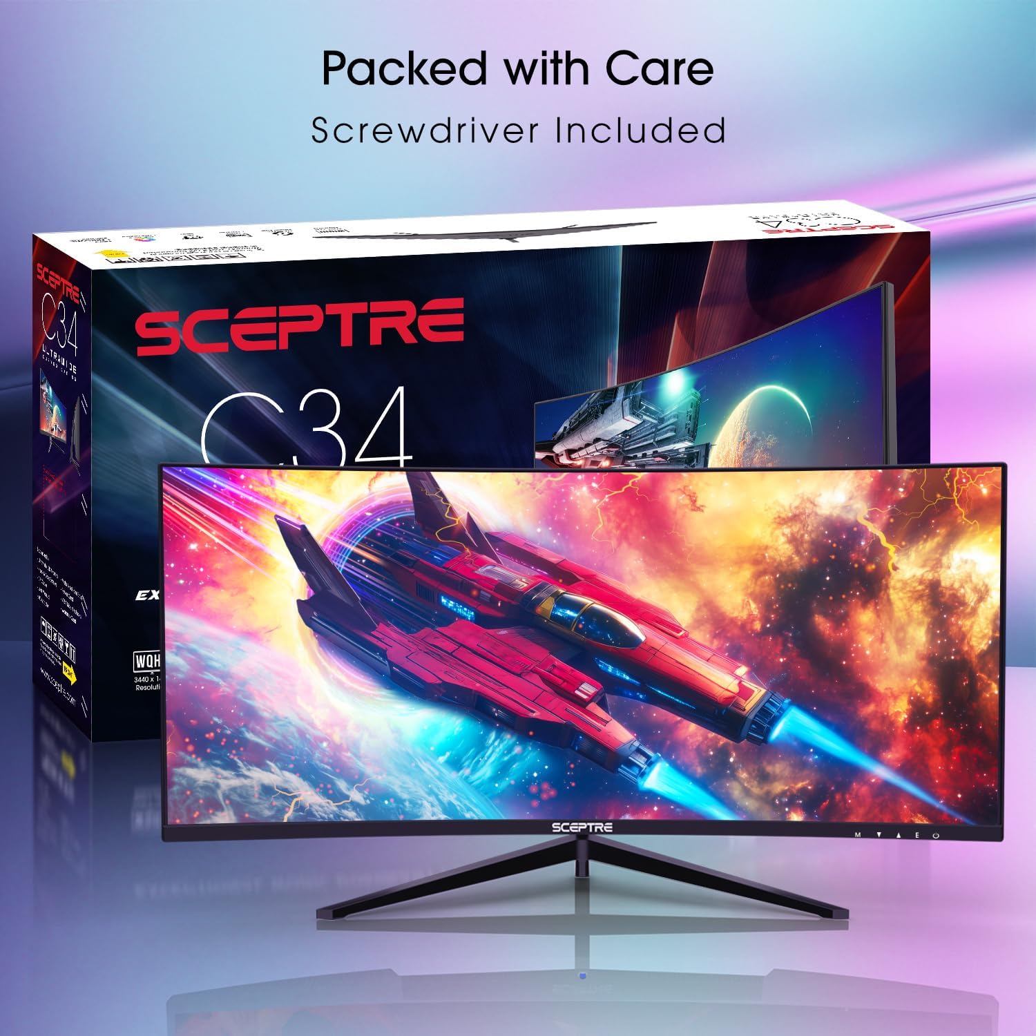 Sceptre Prime Curved 30-inch Gaming Monitor 200+Hz FreeSync Build-in Speakers 2560 x 1080p HDMI DP Machine Black 2026 (C305B-200UN Series)
