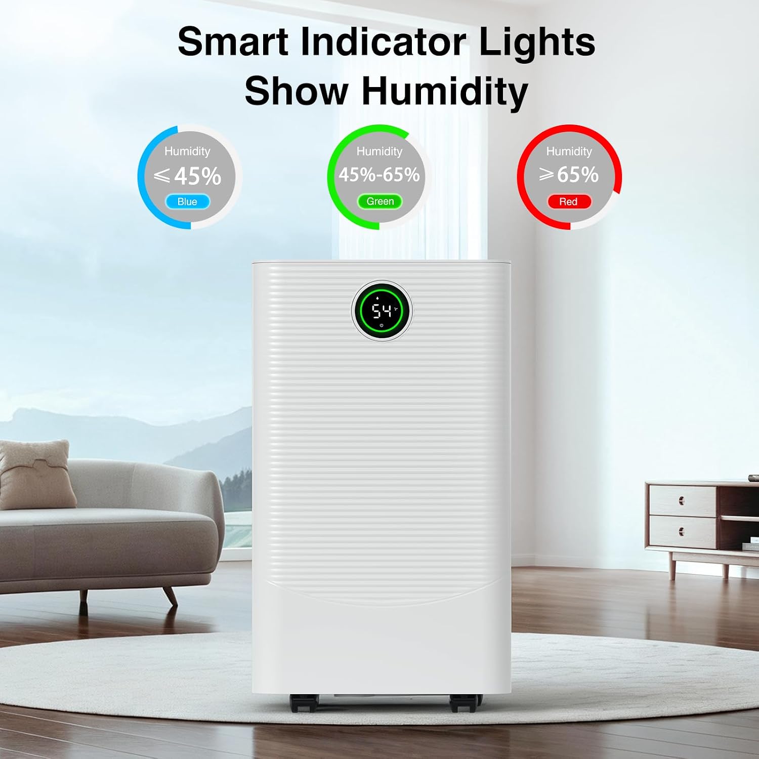 ZAFRO Dehumidifier for Home & Basement with Drain Hose, Energy Efficient 24 Pints Dehumidifier, Auto or Manual Drainage, Auto Defrost, 3 Modes, 24 Hours Timer