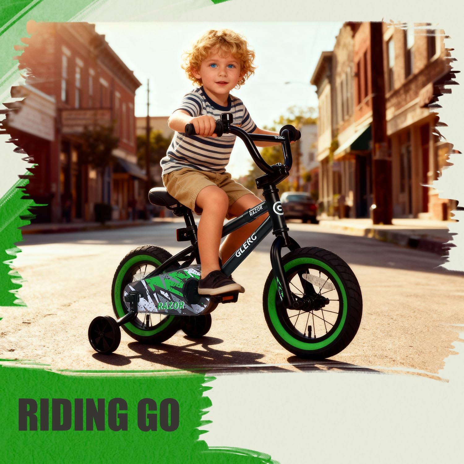 Glerc Kids Bike for Ages 1-8 Years Old, 12-16 Inch BMX Style Kids Bicycle with Training Wheels, Boys Bike for Children and Toddler, Multiple Colors