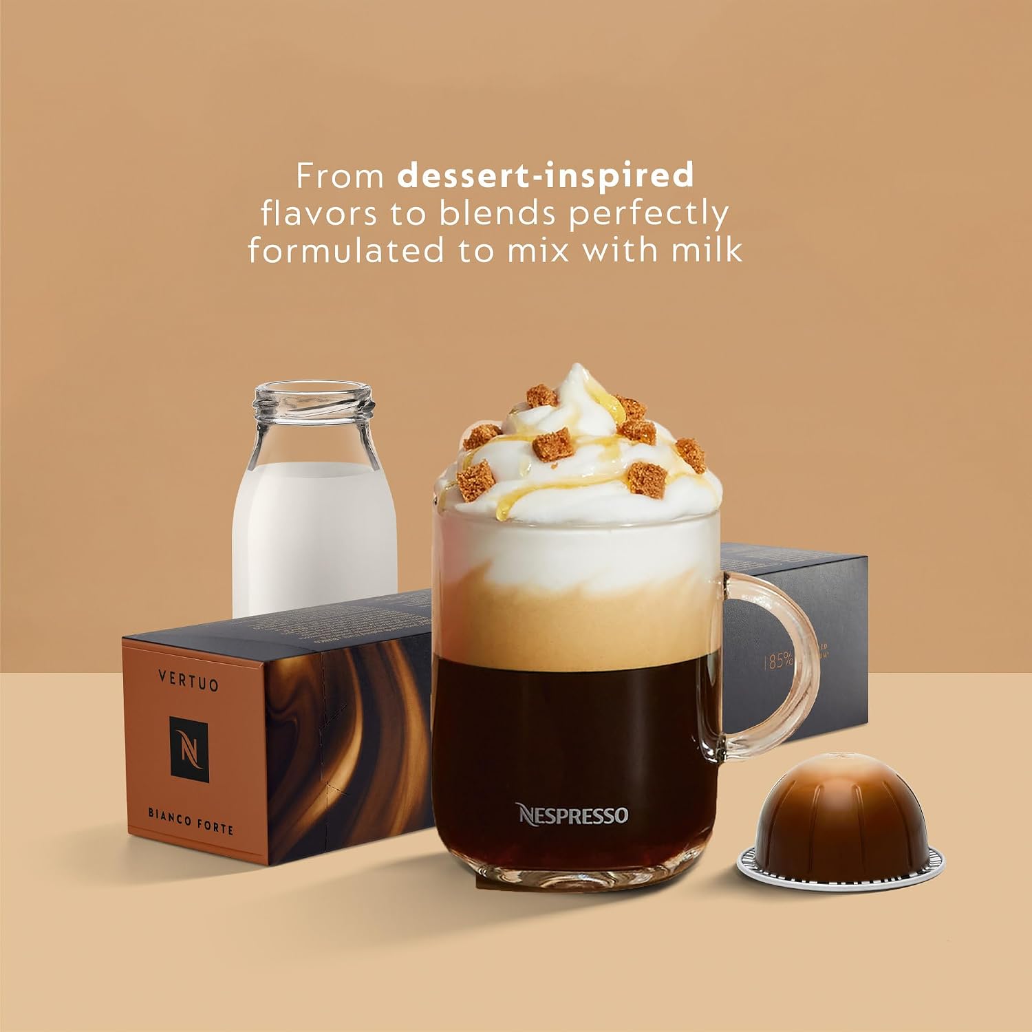 Nespresso Vertuo Lattissima Coffee & Espresso Maker by De'Longhi, Matte White and Glossy