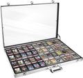Silver Large 34'x22' Aluminum Show Card Display Case, Lockable Trading Card Display Case with Handle, Sports Card/TCG/Jewelry Display Box Silver