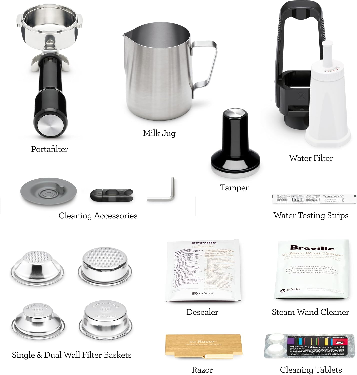Breville the Dual Boiler Espresso Machine with Dual Milk Heating System, Cappuccino & Latte Machine for Home, BES920BSXL, Black Sesame