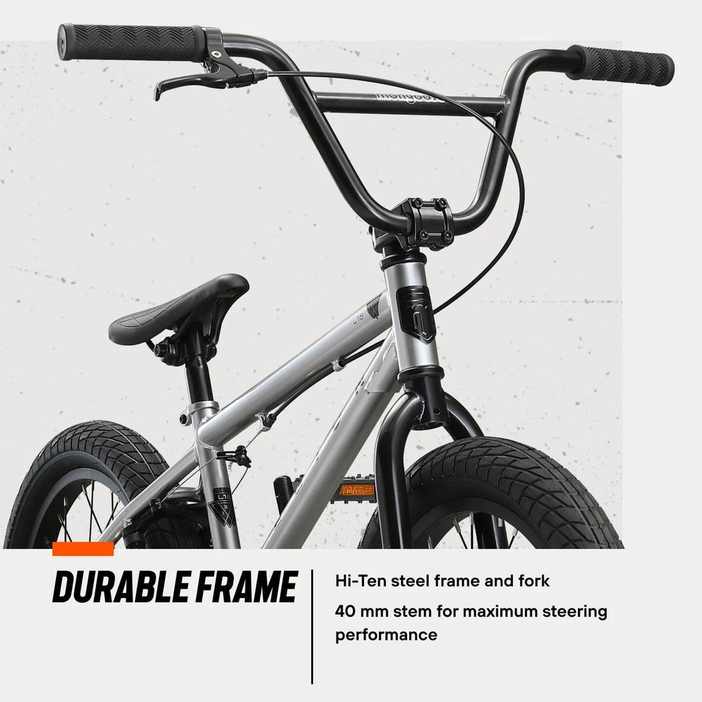 Mongoose Legion BMX Bike, Hi-Ten Steel Frame, 25x9T, 36x16T or 40x16T Gearing