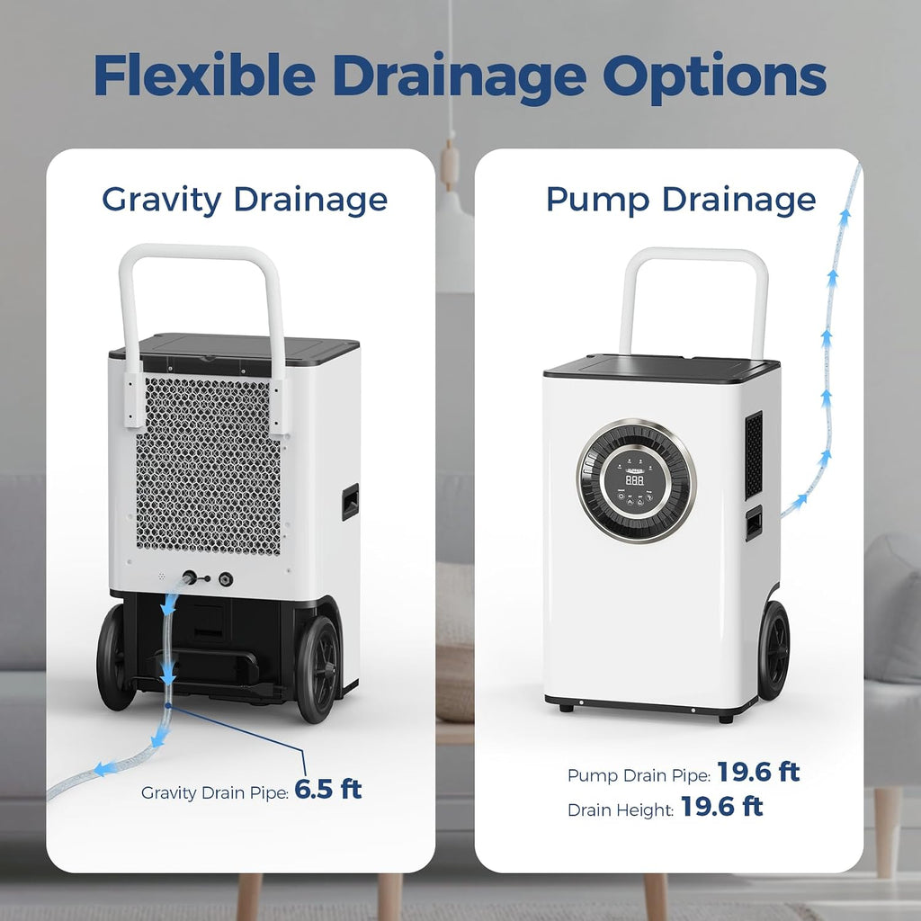 ALORAIR 110 PPD Commercial Dehumidifier with Pump & Drain Hose, LGR Tech Dehumidifiers for Large Room, Basement, Warehouse, Industrial Space, 5 Years Limited Warranty, Sentinel Elite50X