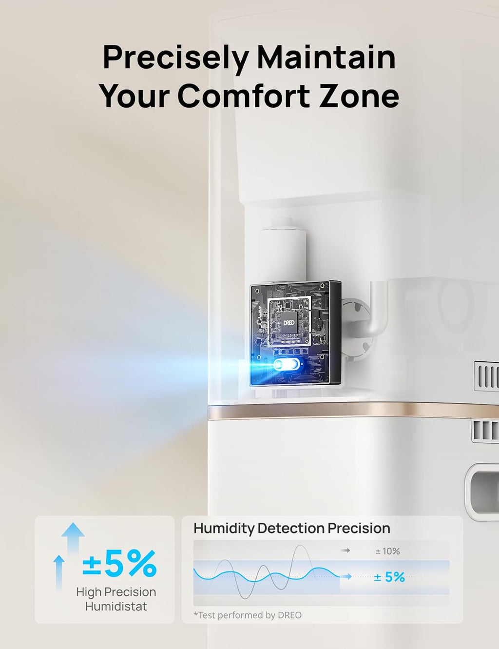 DREO HM735S 11L Smart Humidifier Large Room 700 ft², 100H Cool Mist Air Humidifiers for Bedroom, Top-Fill, Clean Tank Technology, 26dB, Auto Mode, Aroma Box, RGB, Remote & APP Control, Baby, White