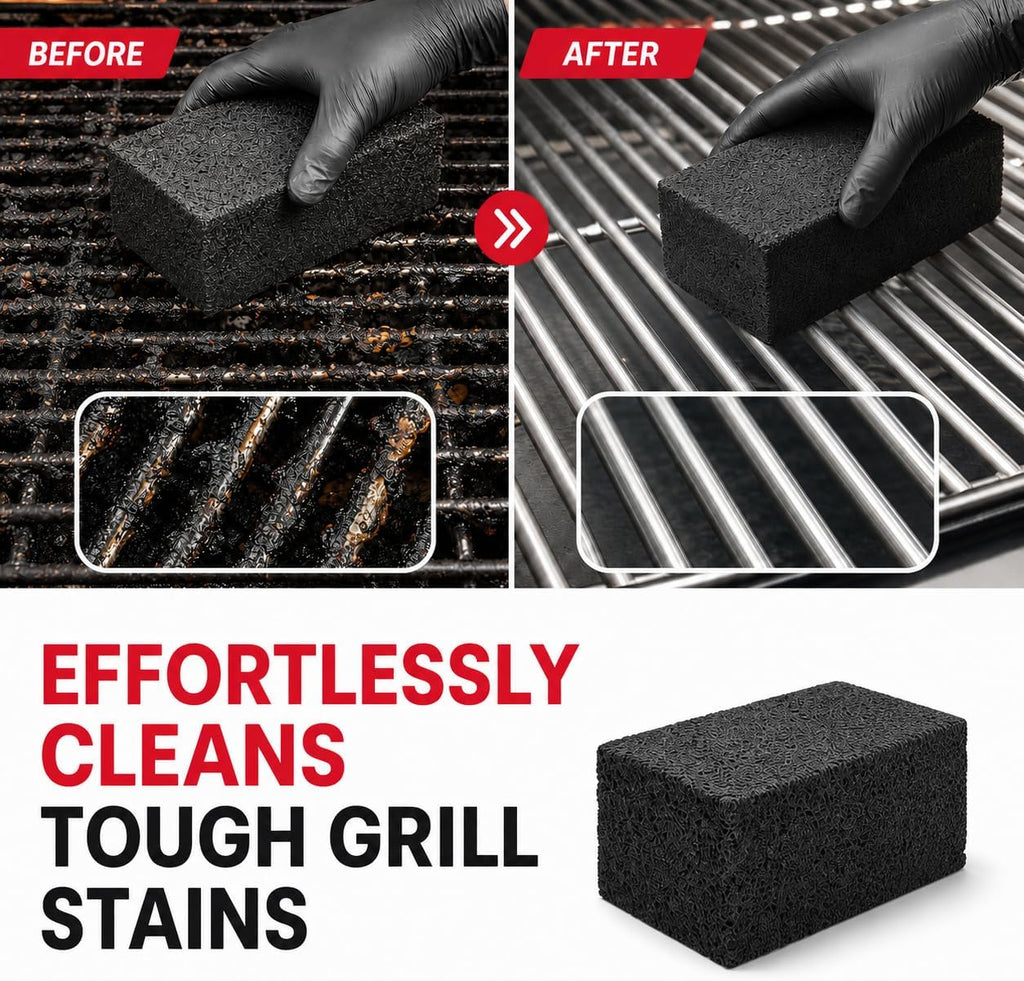 Commercial Grade Heavy Duty Grill Cleaning Brick Bulk 24 Pack, Pumice Stone Cleaner Tool Cleans and Sanitizes Restaurant Flat Top Grills or Griddles Effectively without Harsh Chemicals or Abrasives