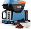 SENIX Portable Coffee Maker with 5000mAh Battery, Dual AC/DC Electric Coffee Machine for Car/RV/Camping, Cordless Outdoor Travel Brewer Compatible with Ground & ESE Pods, Included Cup