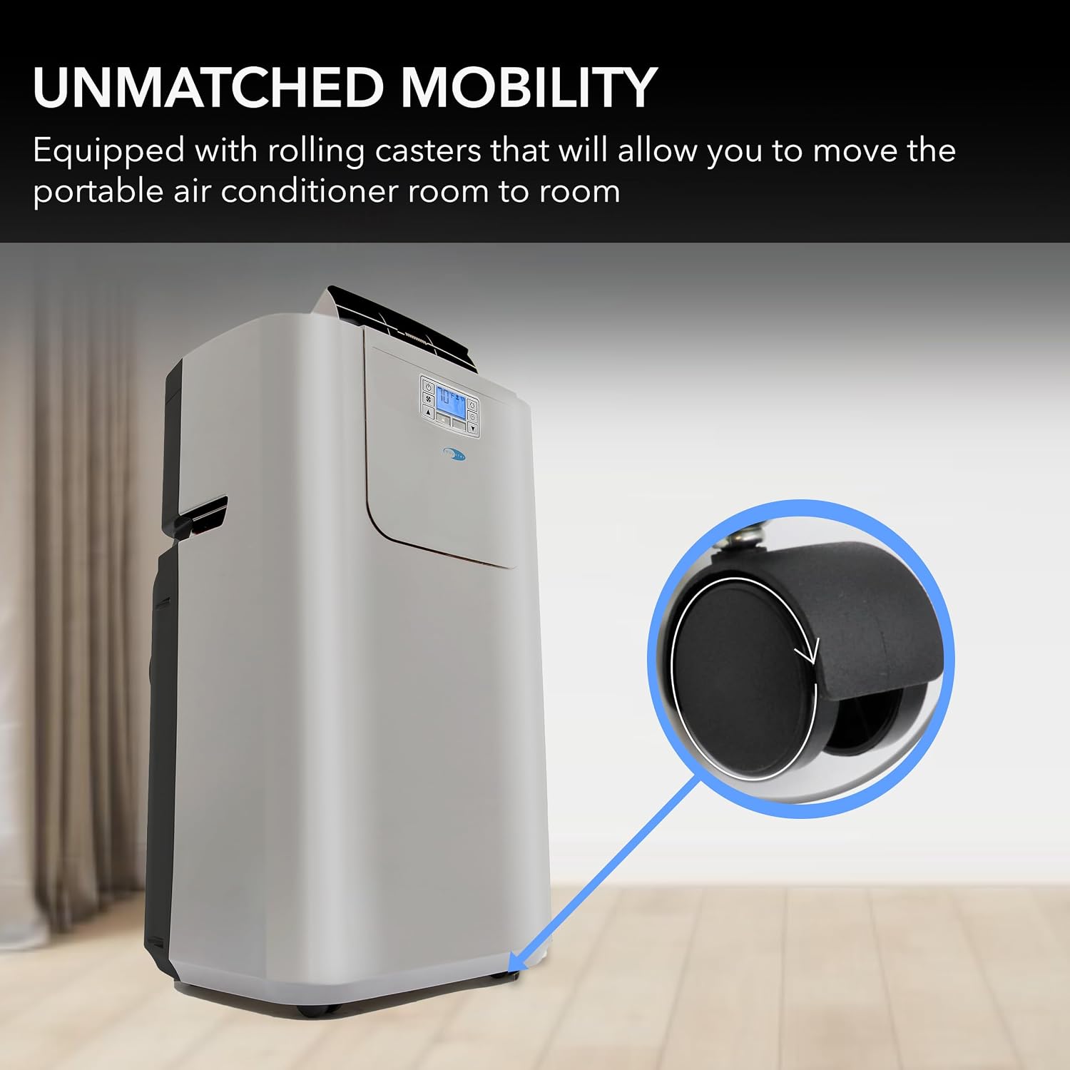Whynter Portable Air Conditioner 12,000 BTU with Dual Hose Dehumidifier & Cooling Fan for 400 Sq Ft Rooms, Includes AC Unit Window Kit Elite ARC-122DS (7,000 SACC), Silver