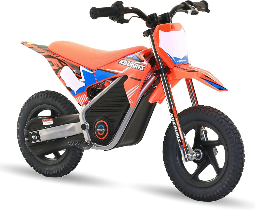 Electric Dirt Bike for Kids 3-7, 150W Powerful High Performance Racing Electric Motorcycle, 2 Speed Settings, Up to 8.0MPH, 12-Inch Off-Road Tires, Rear Disc Brakes & Advanced Suspension