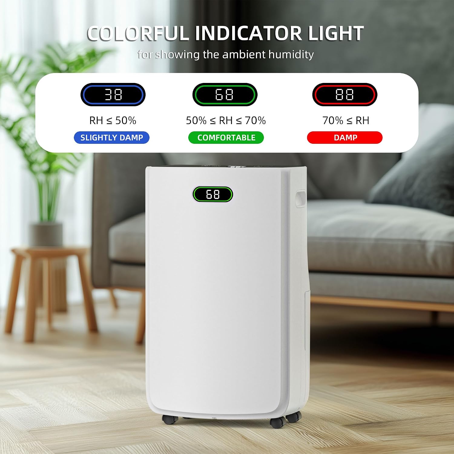5000 Sq.Ft Dehumidifier for Basement with Drain Hose, 80 Pint Dehumidifiers for Home with Large 6.5L Water Tank,24H Timer,Child Lock,Defrost,Silent,4 Modes Operation Auto Shut-off(80 Pints)