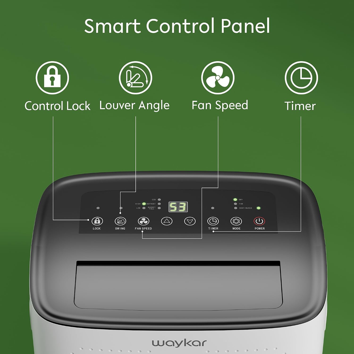 Waykar 150 Pints Energy Star Dehumidifier for Spaces up to 7,000 Sq. Ft at Home, in Basements and Large Rooms with Drain Hose and 2.11 Gallons Water Tank