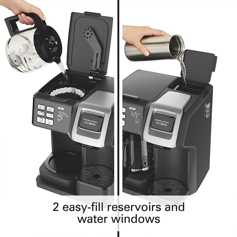 Hamilton Beach FlexBrew 2-Way Brewer Programmable Coffee Maker (49976) Bundle with Support Extension