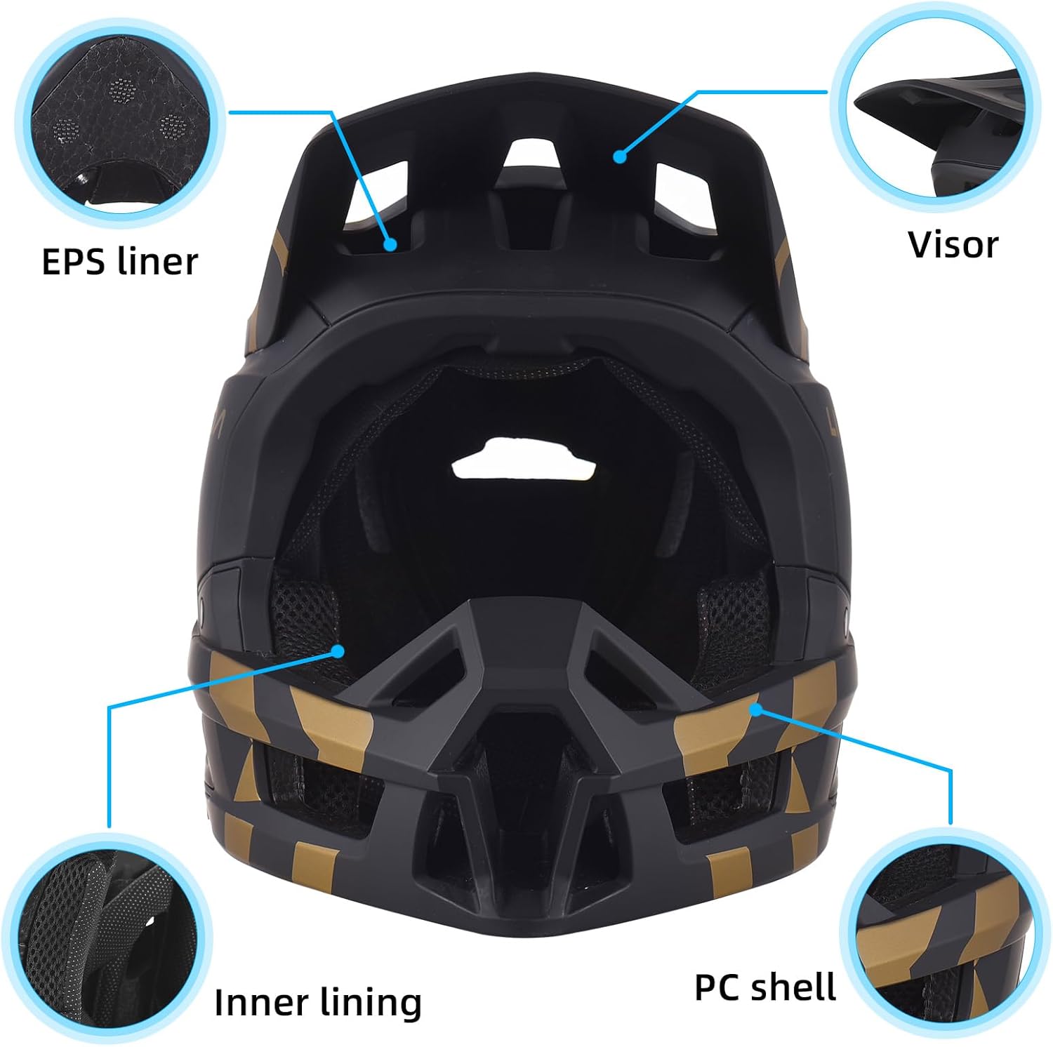 Lixada Adult Bike Helmet Full Face Mountain Bike Helmet Lightweight Bicycle Helmet Adult Cycling Helmet for Men Women 59-62CM
