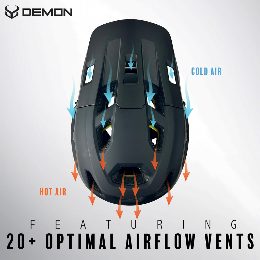 Demon United Podium X MIPS Full Face Mountain Bike Helmet- Removable Fit Pad Options- Advanced Venting System-Lightweight - Fullface DH BMX MTB Helmet