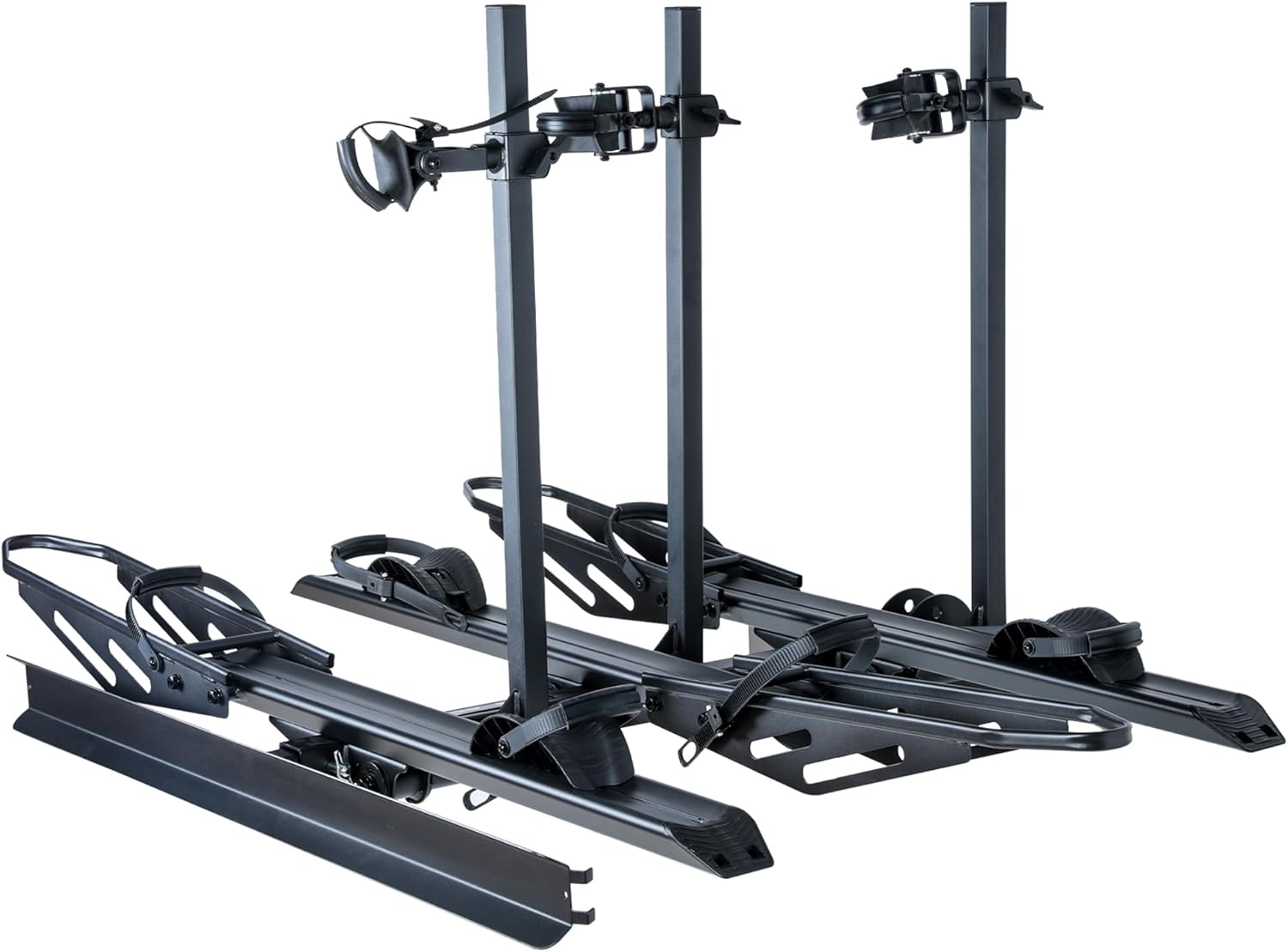 RokRack T One Foldable 3-Ebike Rack with Ramp, 250 lbs Capacity, Hitch Mount Electric Bike Rack, Fits up to 5' Fat Tire Width and 50' Wheelbase, Ebike Carrier Rack for 2' Receiver for Cars SUVs Vans