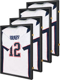 KCRasan Jersey Frame Display Case 4 Pack - Jersey Display Case - Large Lockable Frames Shadow Box with UV Protection for Baseball Basketball Football Soccer Hockey Sport Shirt Uniform, Sticker