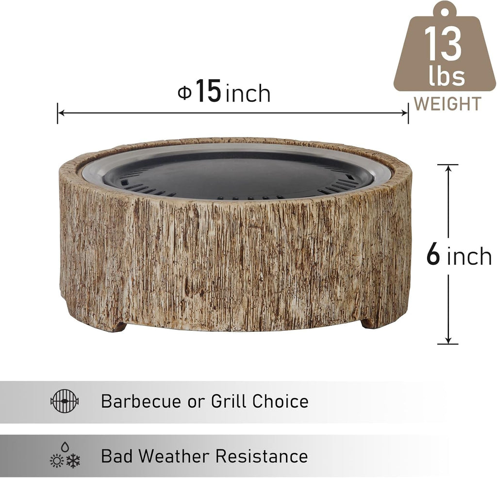 Afterglow 15 Inches Charcoal Grill Barbecue Smoker Stove Tabletop BBQ Outdoor Party for Patio Garden Backyard Decking Camping, Brown