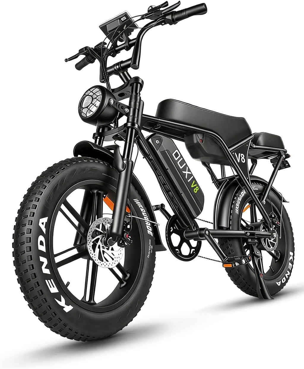 OUXI V8 Series Electric Bike for Adults, Ebike Peak 500W/1000W, 20/31 MPH, 10.4/15/30 AH Removable Battery, 16''/20' Fat Tire Electric Bike, 7-Speed Gear Electric Bicycles, Dual Disc Brakes