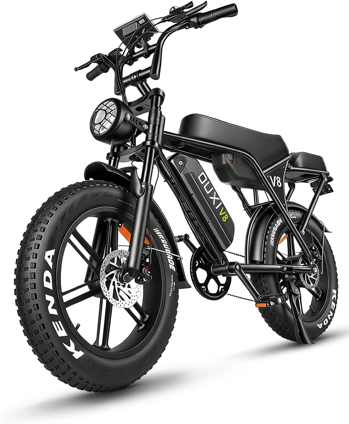 OUXI V8 Series Electric Bike for Adults, Ebike Peak 500W/1000W, 20/31 MPH, 10.4/15/30 AH Removable Battery, 16''/20' Fat Tire Electric Bike, 7-Speed Gear Electric Bicycles, Dual Disc Brakes