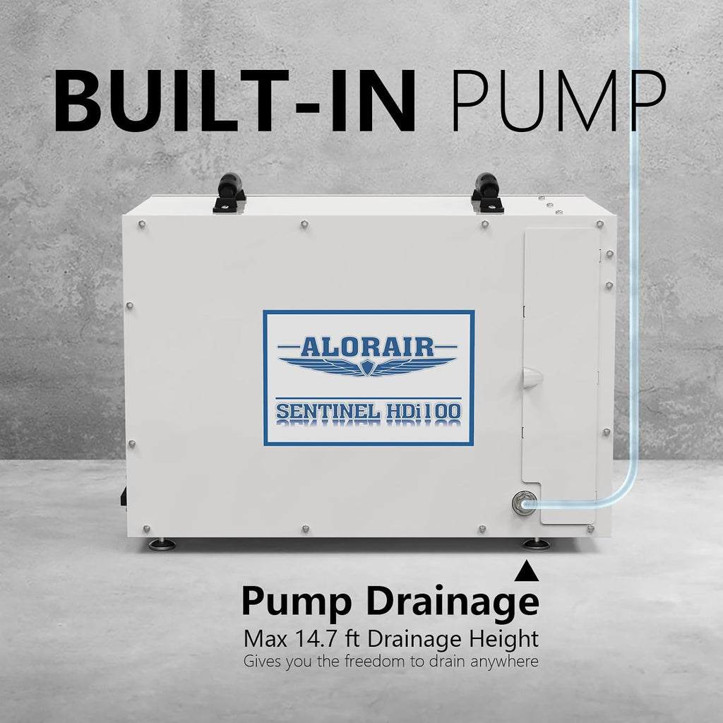 ALORAIR Sentinel HDi100 Commercial Dehumidifier with Pump, 220 Pints Whole Homes Dehumidifier for Crawl Spaces, Basements, up to 2,900 sq. ft. cETL