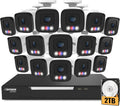 Defender AI Powered Sentinel 4K 16CH PoeE Security Camera System, 16pcs NVR Metal Outdoor Surveillance Cameras, 2TB HDD, SMART AI Human Detection, Blue/Red Lights, Works w/Empower App