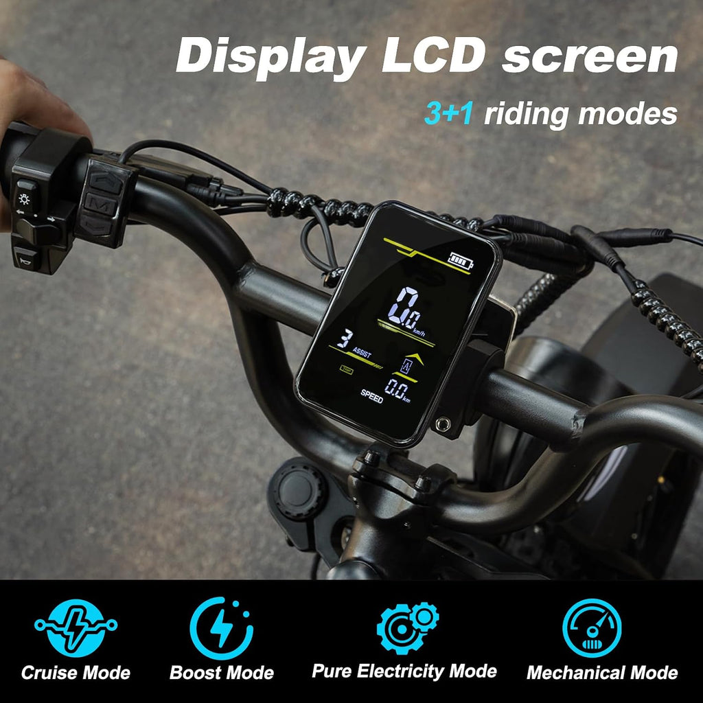 VDL Mountain Electric Bike for Teens/Adults, 16' Fat Tire Ebike, Wider Seat 500W Motor with Removable Battery, 20MPH, UP to 35 Miles Mountain Bike, Teenagers ebike for Riding&Commuting