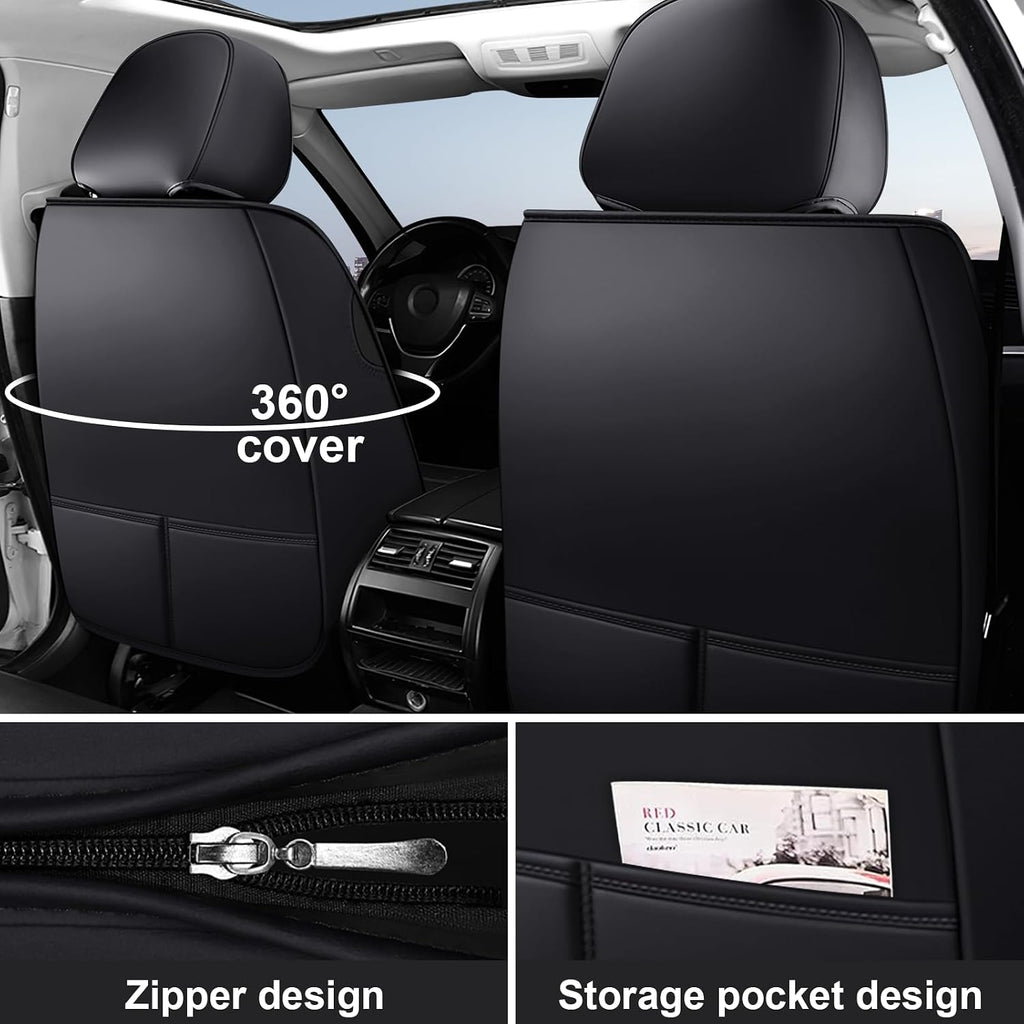 DHAEY Car Seat Covers for Buick Encore GX 2020-2026, Family Seat Covers, Nappa Leather, Wear-Resistant, Anti-Slip, Waterproof, 5PCS Full Set, Black