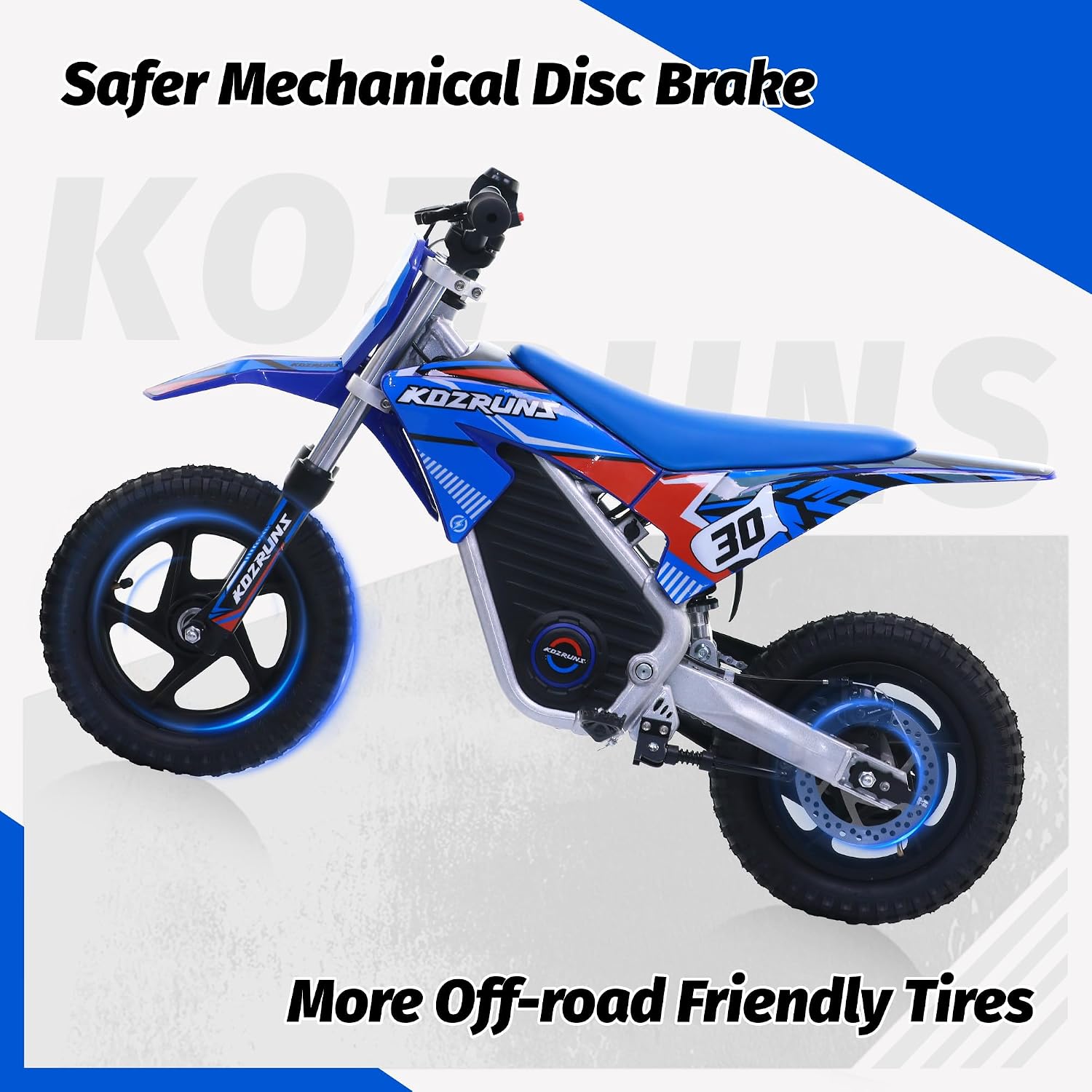 Electric Dirt Bike for Kids 3-8, 250W Powerful High Performance Racing Electric Motorcycle, 3 Speed Settings, Up to 15.5MPH, 12-Inch Off-Road Tires, Rear Disc Brakes & Advanced Suspension