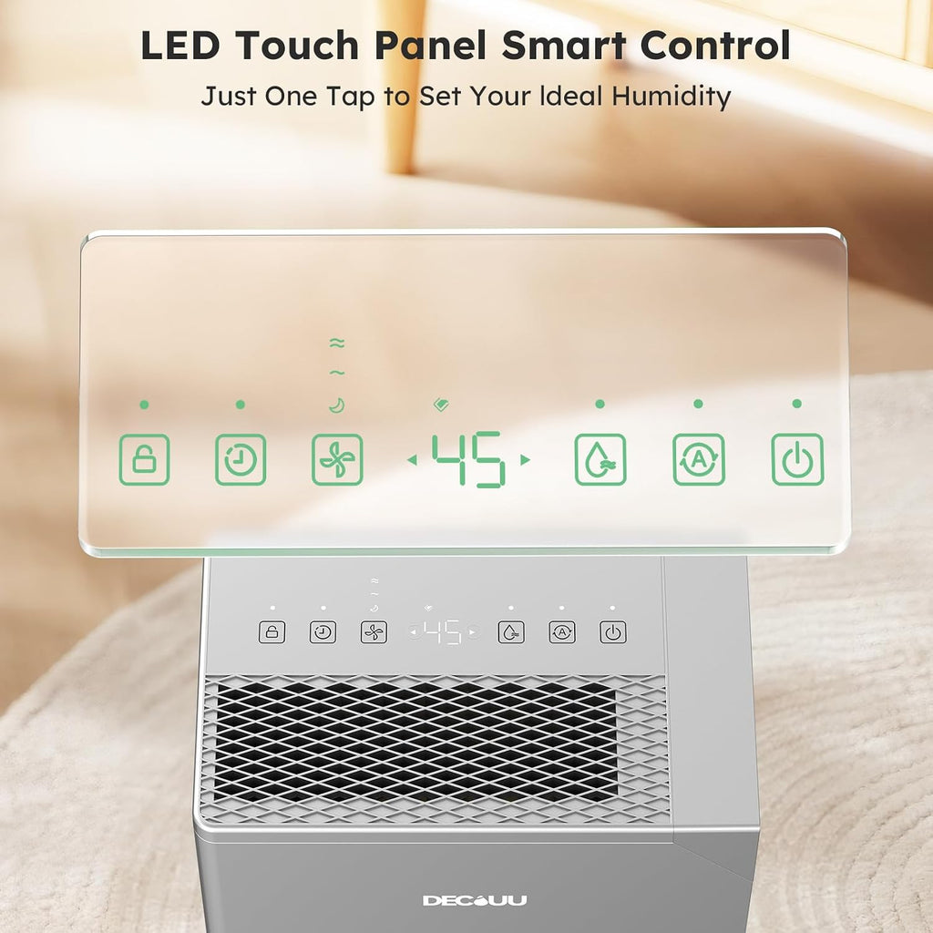 5000 Sq.Ft Energy Star Most Efficient 2024 Dehumidifier,DECIUU Max 100 Pint Dehumidifier for Basement with Drain Hose,Intelligent Humidity Control for Home Bathroom Garage Bedroom