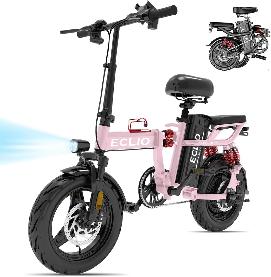Folding Electric Bike for Adults, 800W Peak Motor 25MPH, Ebike with 48V 15Ah Removable Battery, 35-55 Miles Range, 14'' Adults Electric Bicycles for Men Women Commuter UL 2849 Safety Standard